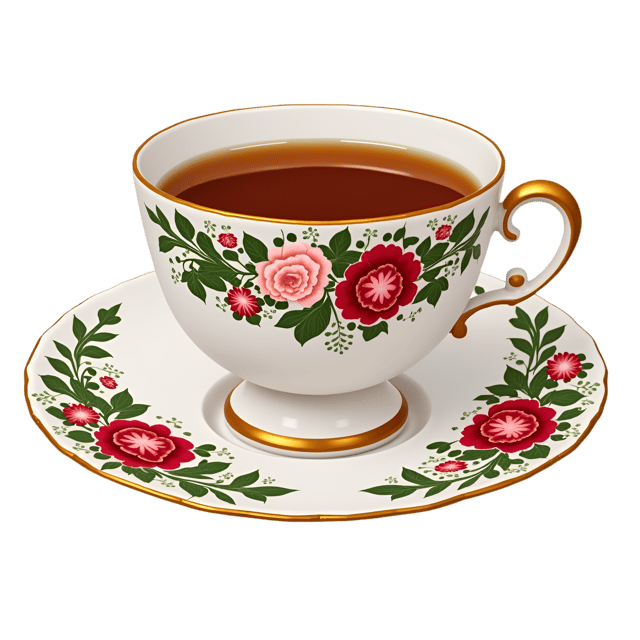 Free transparent PNG: Victorian Rose Garland Tea Cup  Elegant Floral Clipart, free download png