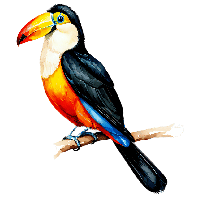 Free transparent PNG: Watercolor Toucan Transparent PNG – Gentle Illustration for Decorative & Creative Projects