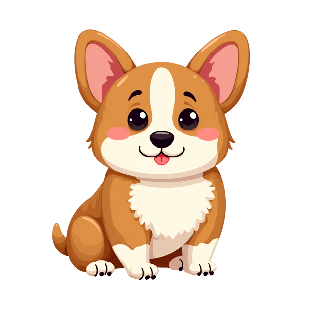 Free transparent PNG: Tweed-Colored Corgi Clipart with Stubby Legs and Curious Expression
