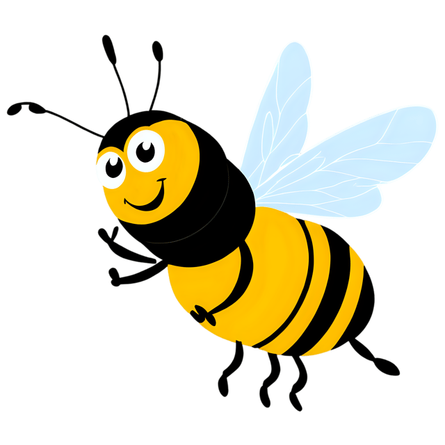 Free transparent PNG: Cute Cartoon Bee Illustration with Transparent Background