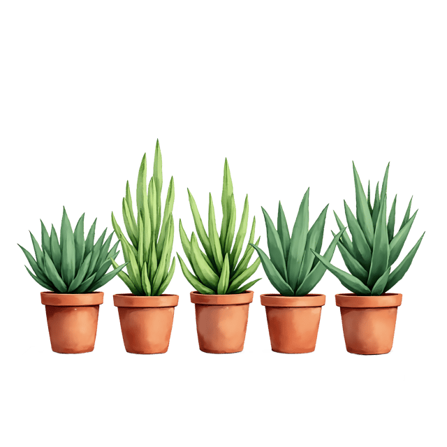 Free transparent PNG: Row of Potted Succulents PNG with Transparent Background for Nursery and Craft Decor
