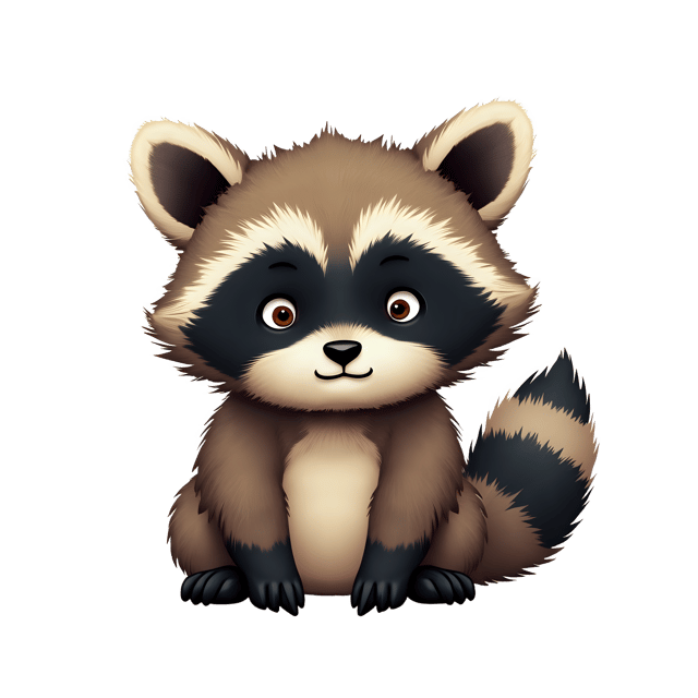 Free transparent PNG: Curious Raccoon Cub PNG with Transparent Background for Fluffy Animal Art