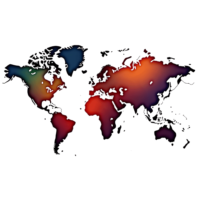 Free transparent PNG: Colorful World Map PNG with Vibrant Borders and Flowing Lines for Artistic Decorations
