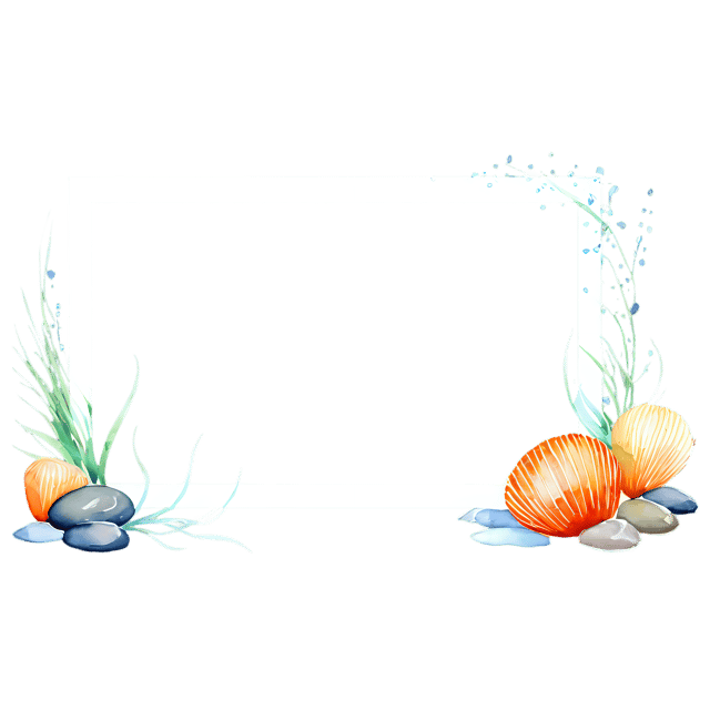 Free transparent PNG: Tidepool Stone Frame Watercolor Illustration – Transparent PNG