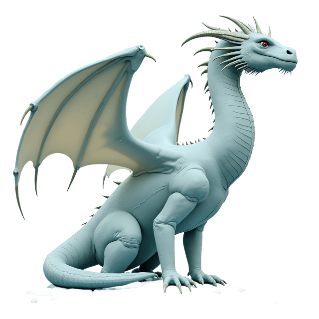 Free transparent PNG: Giant White Dragon with Icy Scales and Frozen Wings Transparent PNG