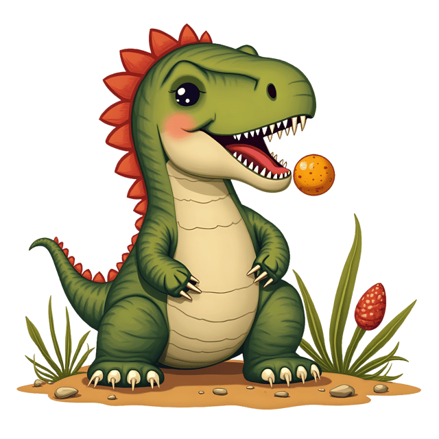 Free transparent PNG: Brontosaurus Munching on树叶 PNG with Transparent Background for Dinosaur Art and Nature Imagery