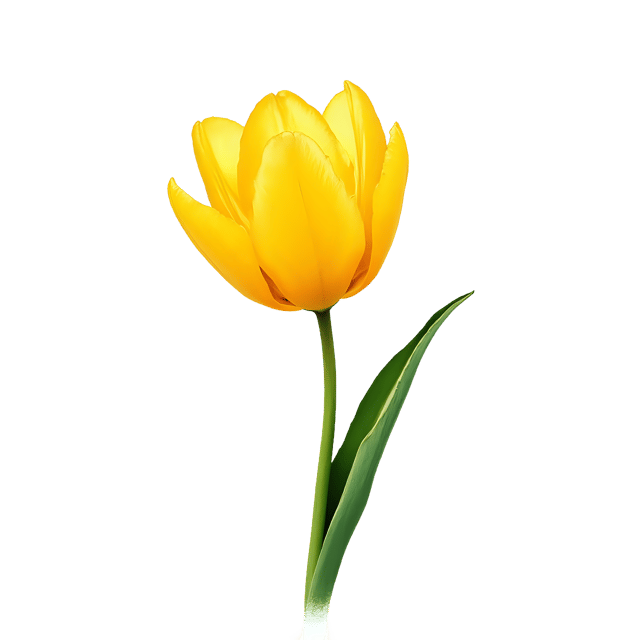 Free transparent PNG: Single Yellow Tulip PNG with Transparent Background for Art and Design