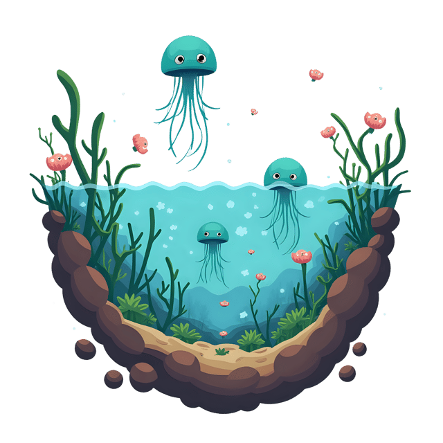 Free transparent PNG: Plankton with Jellyfish  Underwater Trench Clipart, free transparent png download