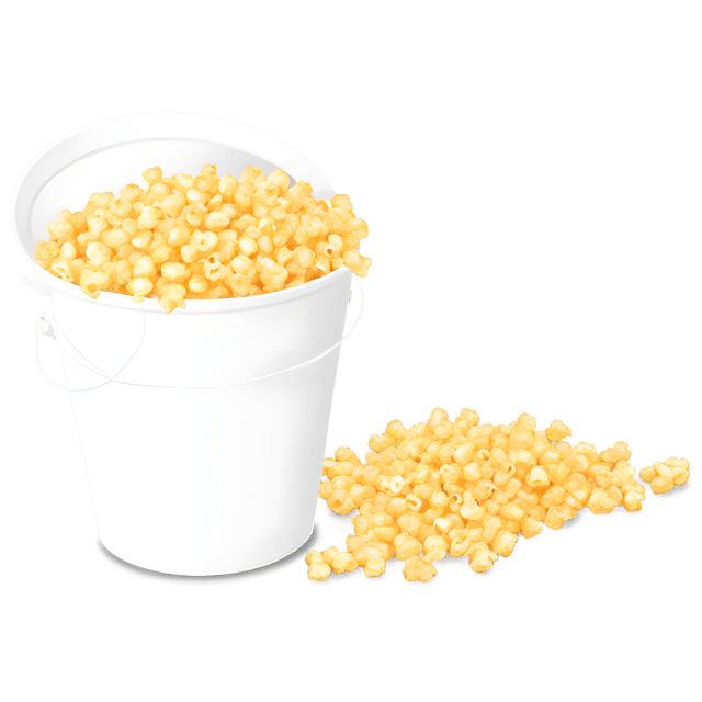 Free transparent PNG: Golden Popcorn Kernels Spilling Out of a Bucket Transparent PNG