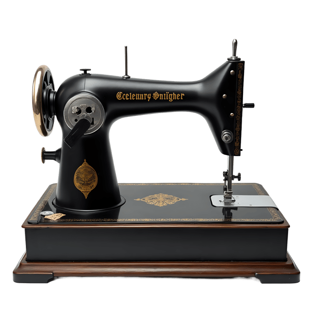 Free transparent PNG: Vintage Sewing Machine Line Drawing for Retro and Antique Themes
