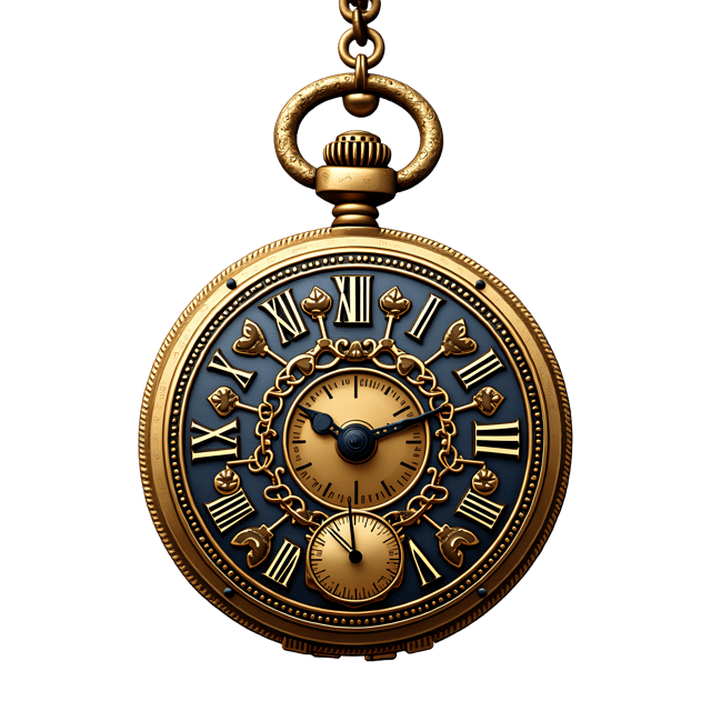 Free transparent PNG: Gold Steampunk Pocket Watch Fob with Enamel Decorations PNG