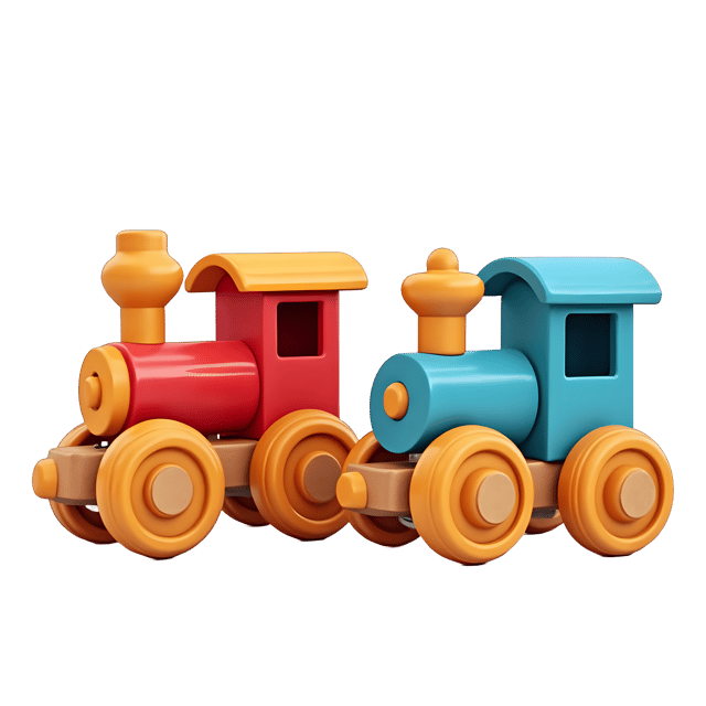 Free transparent PNG: Colorful Hand-Painted Wooden Train Set PNG with Transparent Background