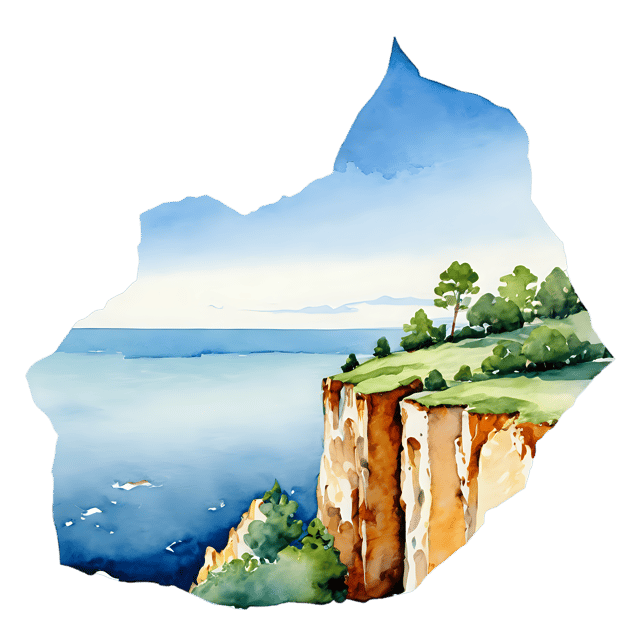 Free transparent PNG: Watercolor Cliffside Landscape Transparent PNG – Gentle Illustration for Decor & Crafts