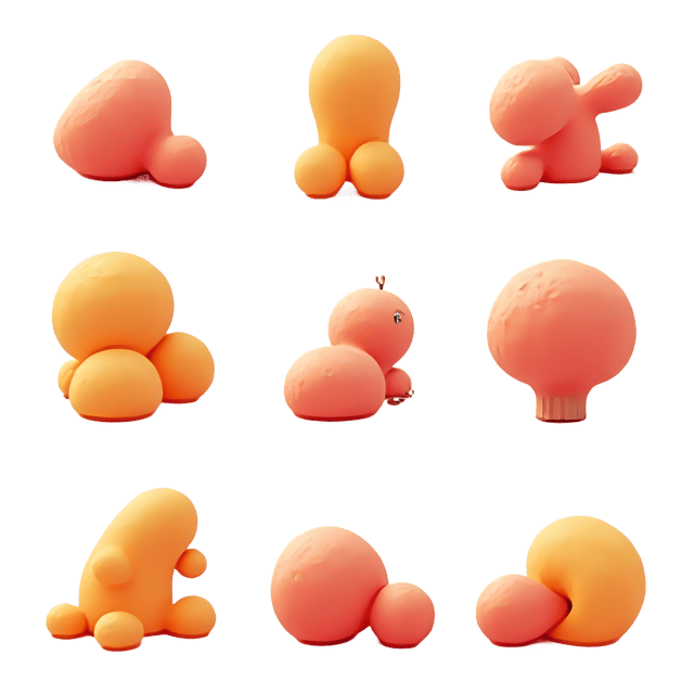 Free transparent PNG: Dynamic Minimalist 3D Compositions with Transparent Background in PNG Format