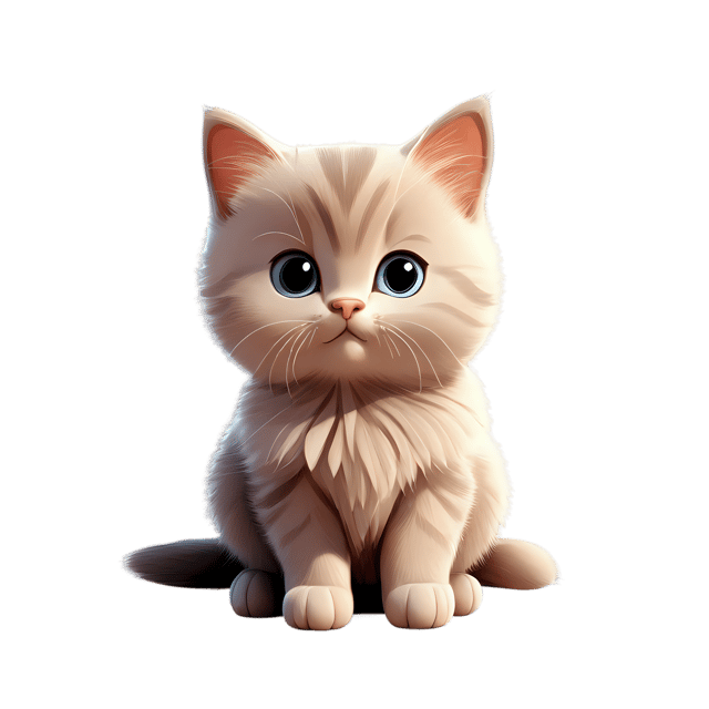 Free transparent PNG: Cute Cartoon Kitten Illustration with Transparent Background for Nursery and Craft Projects