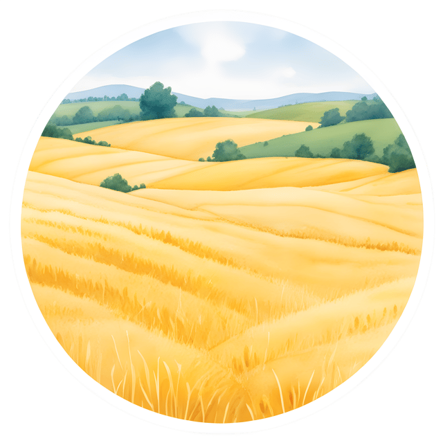 Free transparent PNG: Golden Fields with Circular Boundary PNG Design