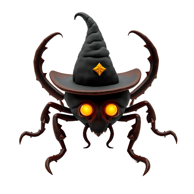 Free transparent PNG: 3D Insect with Shimmering Exoskeleton and Glowing Eyes PNG