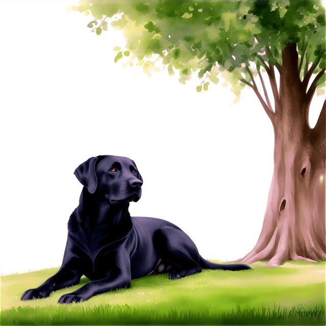 Free transparent PNG: Serene Black Labrador Retriever PNG with Transparent Background for Animal Lovers and Pet Enthusiasts