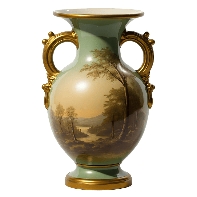 Free transparent PNG: Antique Vase with Nature Scenes PNG Transparent Background