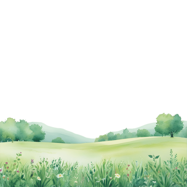 Free transparent PNG: Lush Greenery Serene Meadow PNG with Transparent Background for Nature and Decorative Uses