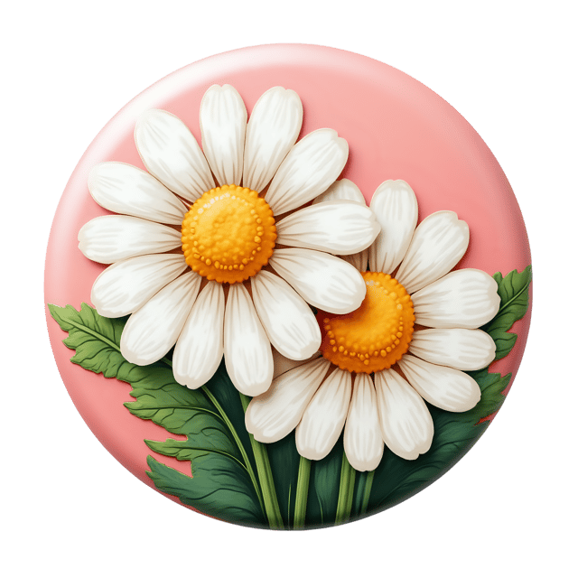 Free transparent PNG: Flower Button with Daisy Design  Free Clipart PNG Download