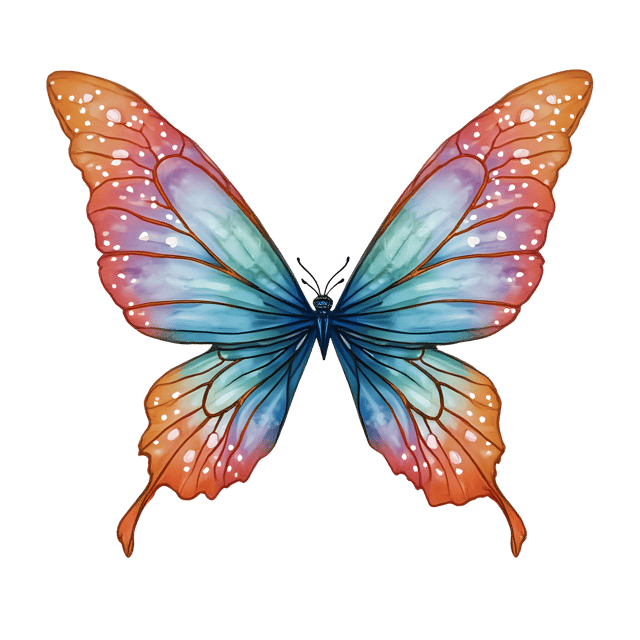 Free transparent PNG: Fairy Wings Iridescent Feathers and Crystals PNG