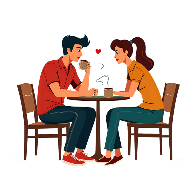 Free transparent PNG: Couple Drinking Coffee PNG Clipart  Ideal for Lifestyle, Relationships  Social Gatherings