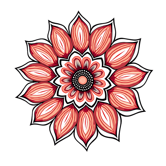 Free transparent PNG: Boho Bloom Swirl with Henna Shapes  Unique Design Clipart, free png download