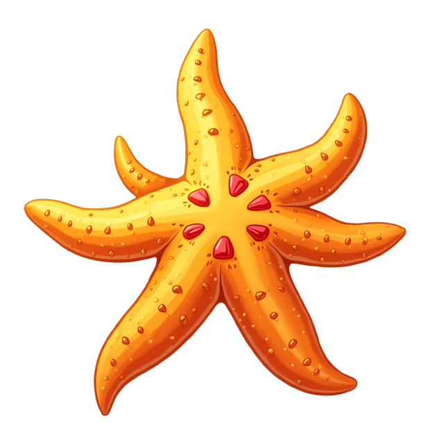 Free transparent PNG: Radiant Starfish Clipart with Orange Arms for Marine Life Illustration