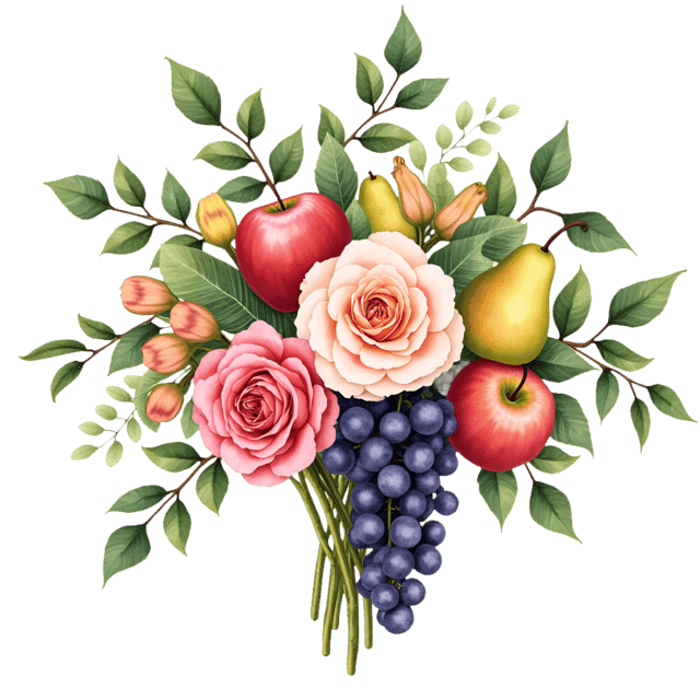 Free transparent PNG: Fruit Harvest Arrangement  Mixed Fruit  Roses Clipart, free transparent png download