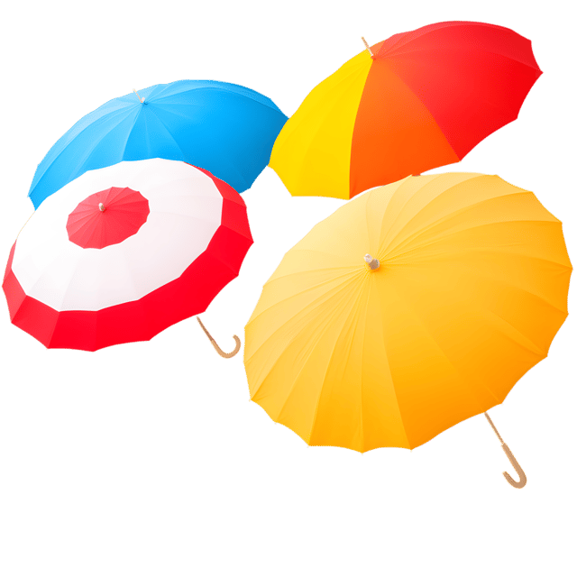Free transparent PNG: Colorful Umbrellas on a Sunny Beach PNG Transparent Background