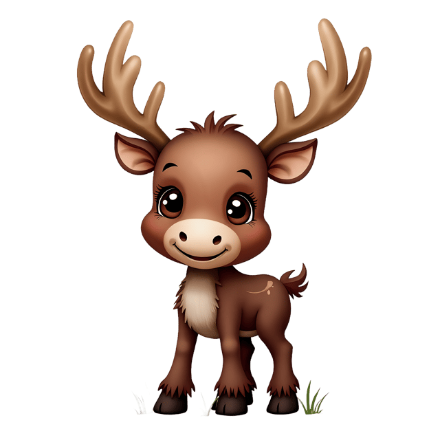 Free transparent PNG: Cute Baby Moose PNG with Transparent Background for Art and Design Projects