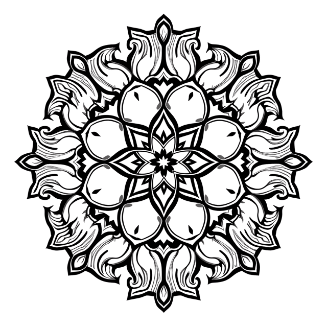 Free transparent PNG: Elegant Symmetrical Mandala Clipart with Flowing Lines