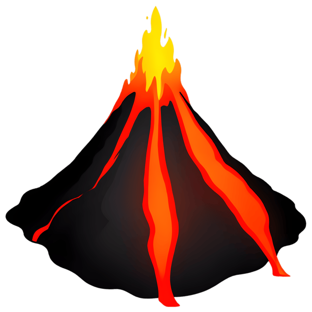 Free transparent PNG: Lava Flowing Down Volcano Side PNG Transparent Background