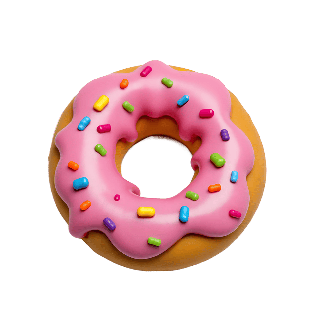 Free transparent PNG: Colorful Polymer Clay Donut Charm PNG with Transparent Background for Crafts and Decor