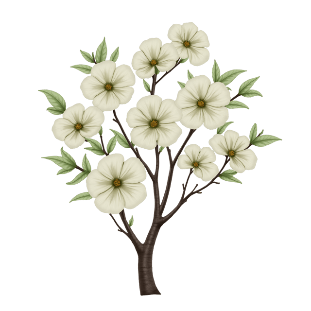 Free transparent PNG: Flowering Dogwood Tree White Petals Clipart Illustration PNG