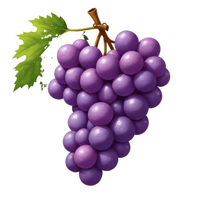 Free transparent PNG: Luscious Purple Grape Cluster Illustration with Translucent Grapes