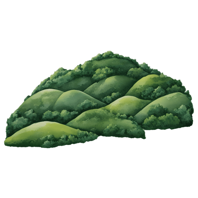 Free transparent PNG: Lush Greenery on Rolling Hillsides PNG