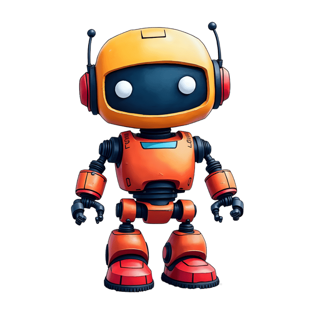 Free transparent PNG: Colorful Quirky Robot PNG Illustration with Transparent Background