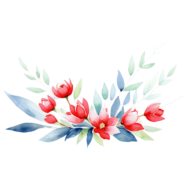 Free transparent PNG: Watercolor Delicate Flower Ornament PNG – Transparent Background Illustration