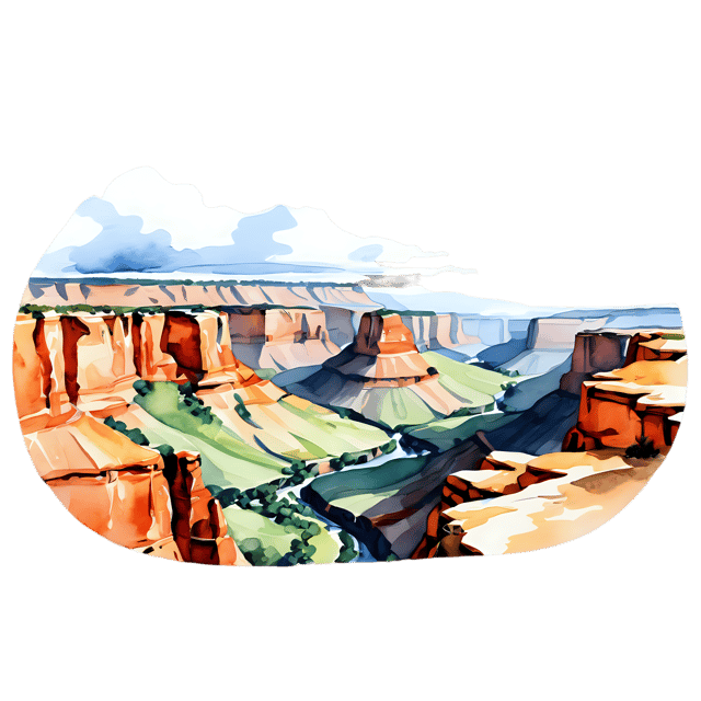 Free transparent PNG: Watercolor Canyon Landscape Transparent PNG – Gentle Illustration for Designers & Creators