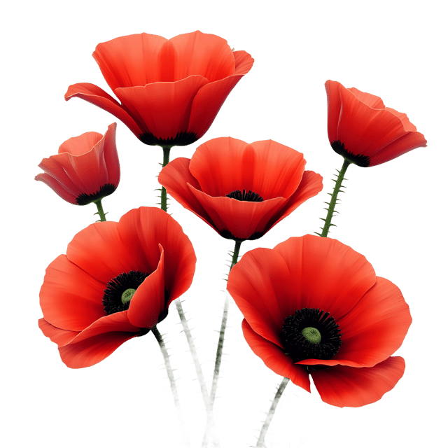 Free transparent PNG: Red Poppies PNG with Soft Petals and Transparent Background