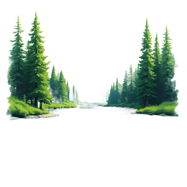 Free transparent PNG: Serene Lake with Lush Green Forests PNG Transparent Background