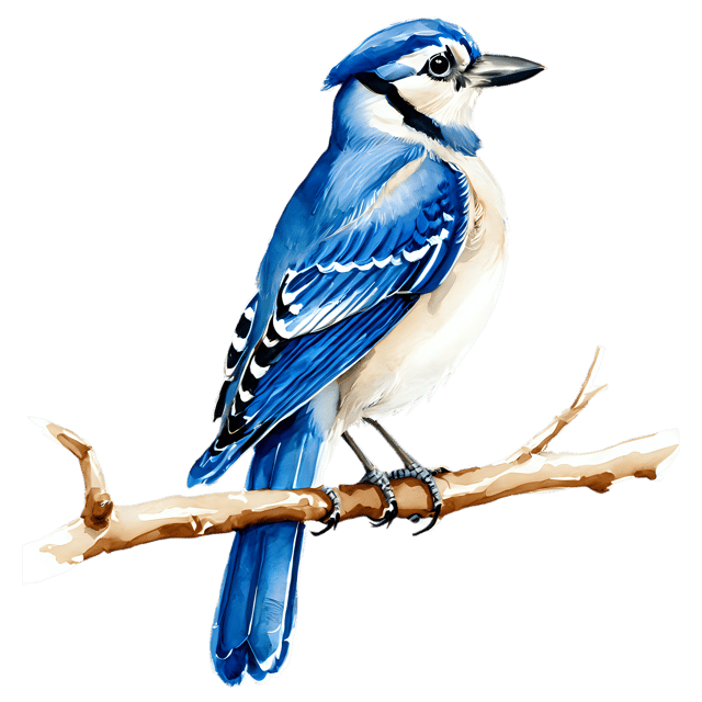 Free transparent PNG: Blue Jay Watercolor Illustration - Transparent PNG for Artistic Projects