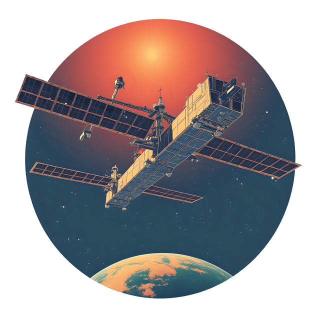 Free transparent PNG: Space Station Orbiting Earths Surface PNG Transparent Background