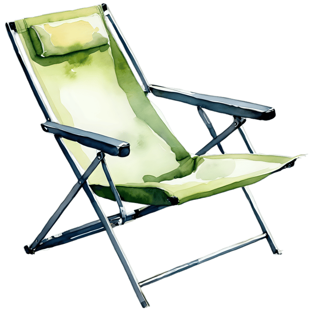 Free transparent PNG: Watercolor Camping Chair PNG – Transparent Watercolor Illustration