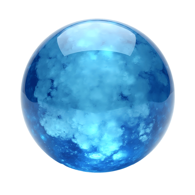 Free transparent PNG: Ethereal Blue Crystal Sphere PNG with Soft Humming Sound
