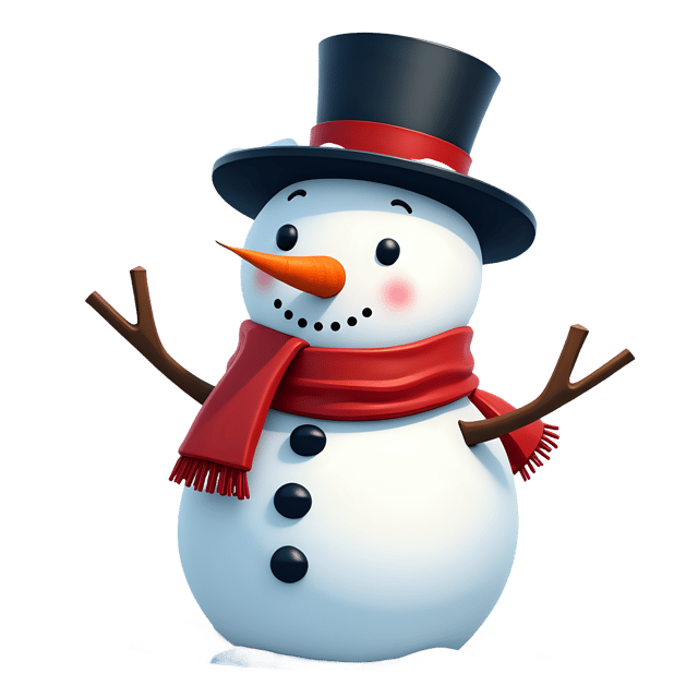 Free transparent PNG: Snowman PNG with Carrot Nose and Hat on Transparent Background