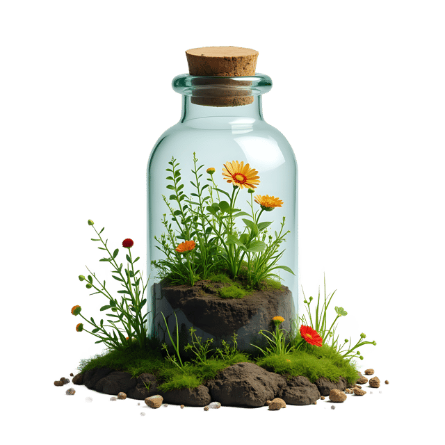 Free transparent PNG: Miniature Garden in a Bottle Glass Terrarium Decor for Small Spaces