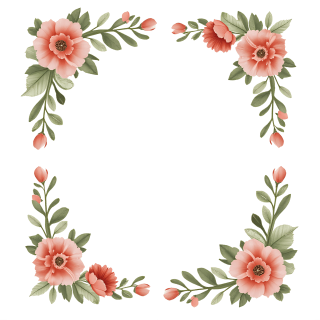 Free transparent PNG: Delicate Floral Frame PNG Clipart  Perfect for Crafting and Design